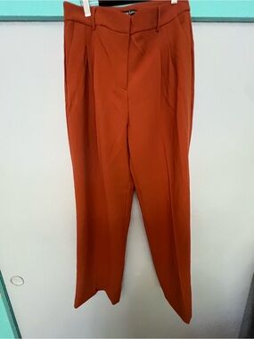 Christian Lacroix Rust Brown High Rise Wide Leg Trouser Pants Size 6